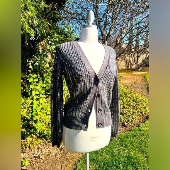 INC international concepts cardigan Gray Women's Sweater - Picture 3 of 9